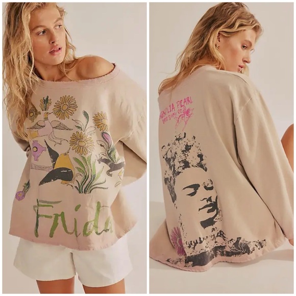 Magnolia Pearl Tops - Magnolia Pearl Flight Flowers Frida Nago
Sweatshirt OS
